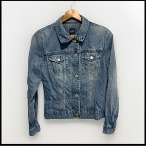 Vintage GAP Jacket Womens Medium Boxy Cropped Fit 80s 90s Trucker Denim Jean